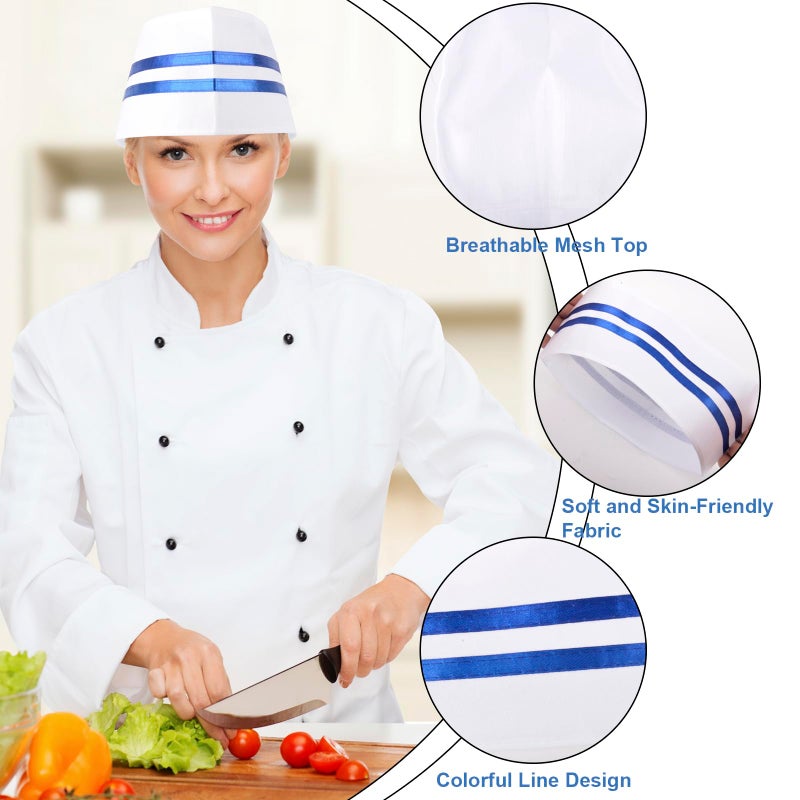QZUnique Chef Hat Unisex Elastic Kitchen Cooking Chef Cap Adult Adjustable Baking Hat Reusable Food Service Hair Nets - Image 4